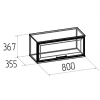 Шкаф навесной Аурелия 4 Антрацит-Блеквуд Сатиновый