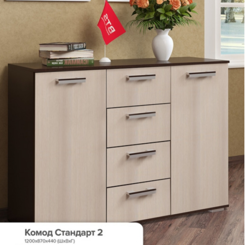 Комод Стандарт NEW-2 венге/лоредо
