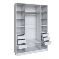 Шкаф Мадрид 1.6 с 6 ящ. внутри  с зеркалом белый